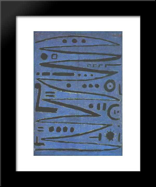 Heroic Fiddling 20x24 Black Modern Wood Framed Art Print Poster by Klee, Paul