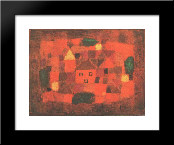 Landscape With Sunset 20x24 Black Modern Wood Framed Art Print Poster by Klee, Paul