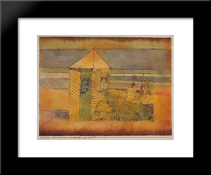 Miraculous Landing 20x24 Black Modern Wood Framed Art Print Poster by Klee, Paul