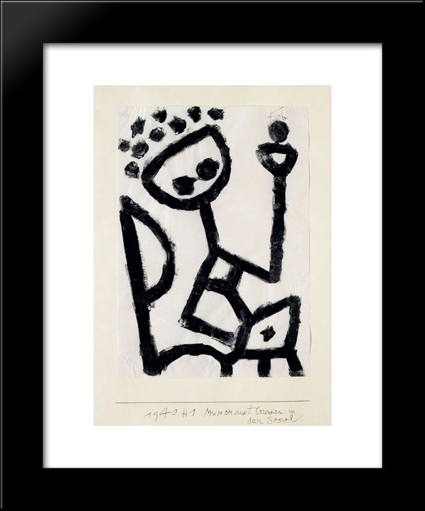 Mumon Drunk Falls Into The Chair 20x24 Black Modern Wood Framed Art Print Poster by Klee, Paul