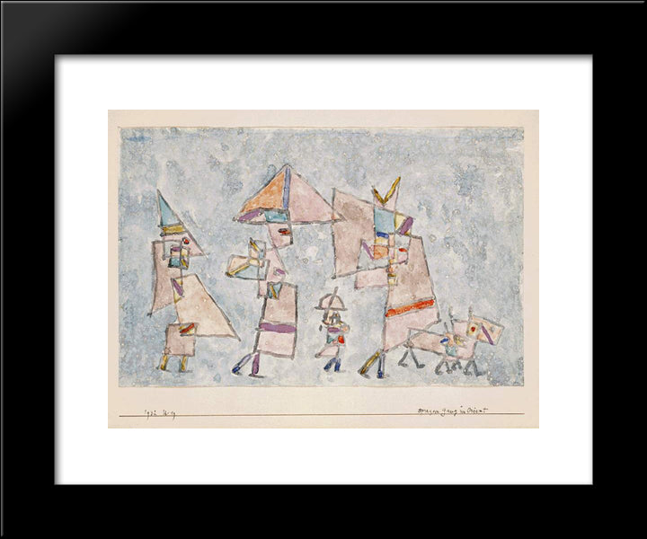 Promenade In The Orient 20x24 Black Modern Wood Framed Art Print Poster by Klee, Paul