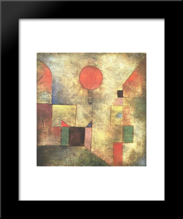 Red Balloon 20x24 Black Modern Wood Framed Art Print Poster by Klee, Paul