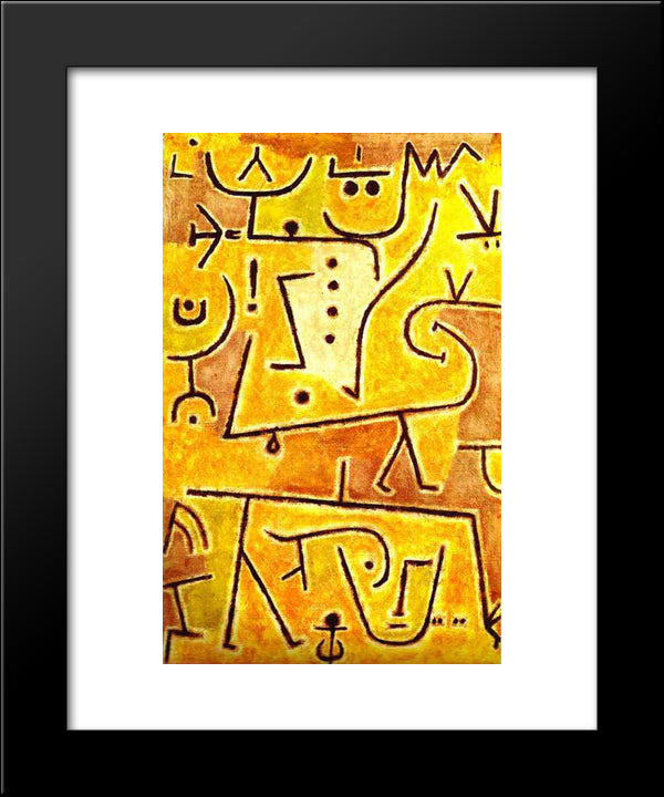 Red Waistcoat 20x24 Black Modern Wood Framed Art Print Poster by Klee, Paul