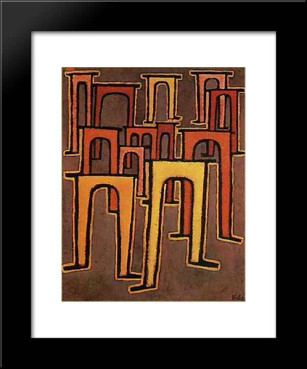 Revolution Of The Viaduct 20x24 Black Modern Wood Framed Art Print Poster by Klee, Paul