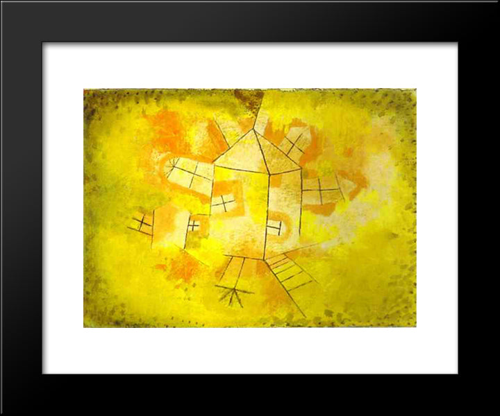 Revolving House 20x24 Black Modern Wood Framed Art Print Poster by Klee, Paul