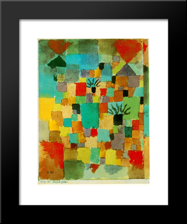 Southern (Tunisian) Gardens 20x24 Black Modern Wood Framed Art Print Poster by Klee, Paul