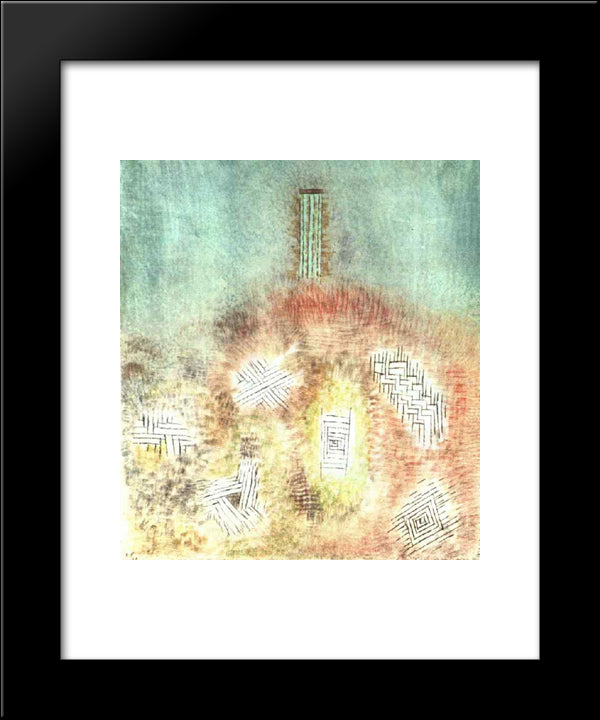 The Column 20x24 Black Modern Wood Framed Art Print Poster by Klee, Paul