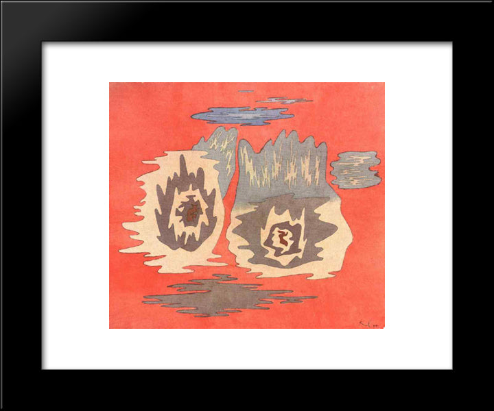 The Place Of The Twins 20x24 Black Modern Wood Framed Art Print Poster by Klee, Paul
