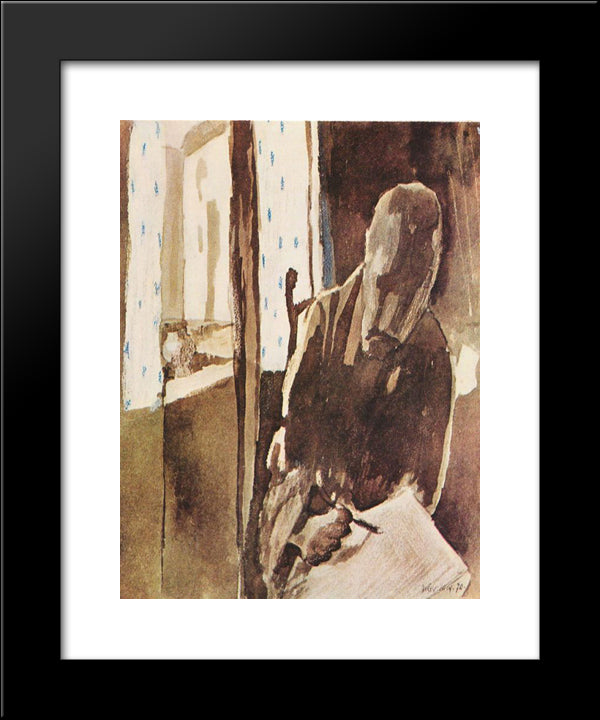 The Signatories To The Window (The Artist At The Window) 20x24 Black Modern Wood Framed Art Print Poster by Klee, Paul
