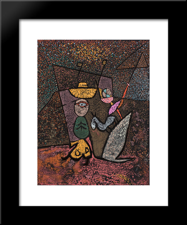 The Travelling Circus 20x24 Black Modern Wood Framed Art Print Poster by Klee, Paul
