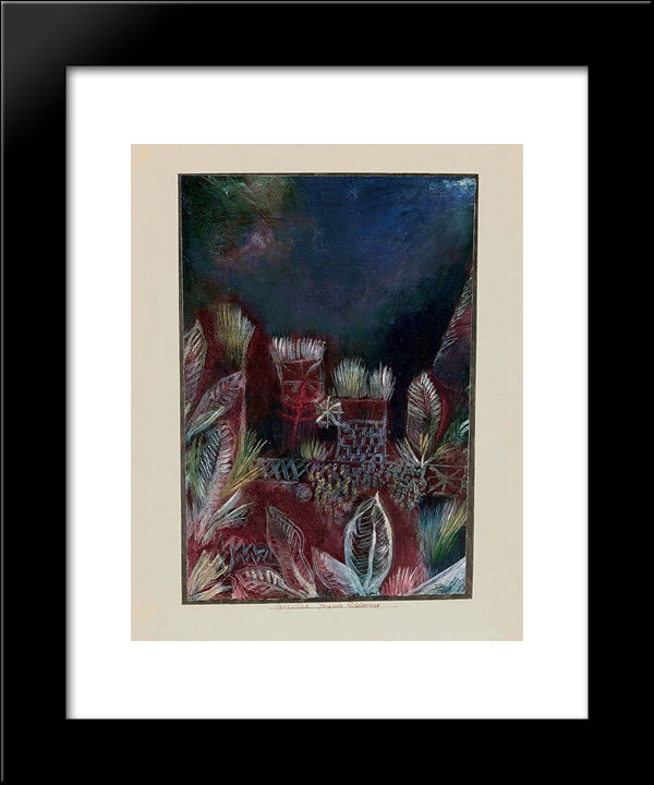 Tropical Twilight 20x24 Black Modern Wood Framed Art Print Poster by Klee, Paul
