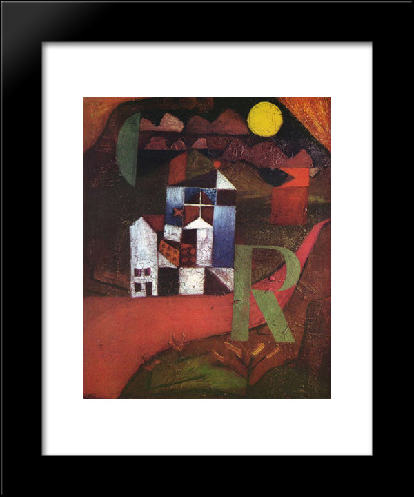 Villa R 20x24 Black Modern Wood Framed Art Print Poster by Klee, Paul