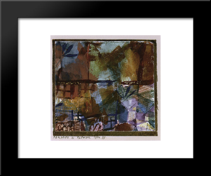 Windows And Palm Trees 20x24 Black Modern Wood Framed Art Print Poster by Klee, Paul