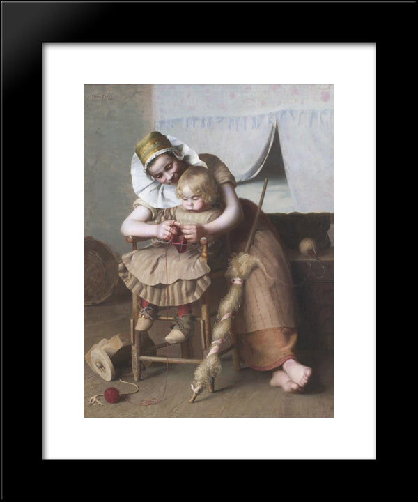 Mothers Help 20x24 Black Modern Wood Framed Art Print Poster by Peel, Paul