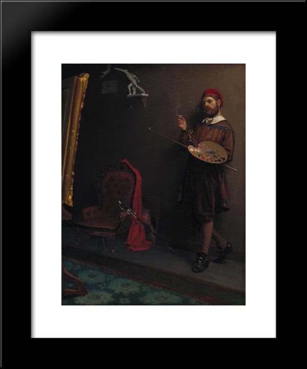 The Painter 20x24 Black Modern Wood Framed Art Print Poster by Peel, Paul