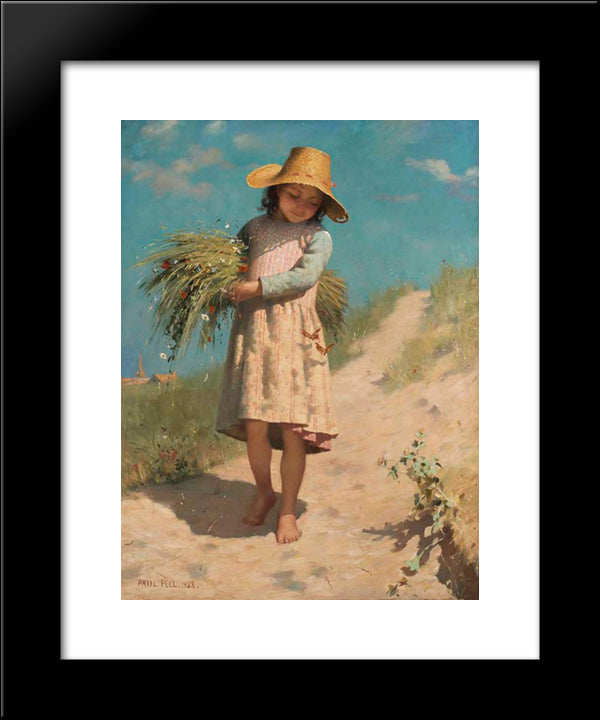 The Young Gleaner 20x24 Black Modern Wood Framed Art Print Poster by Peel, Paul