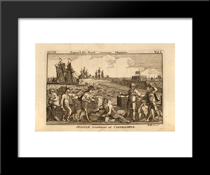 Spanish Treatment 20x24 Black Modern Wood Framed Art Print Poster by Revere, Paul