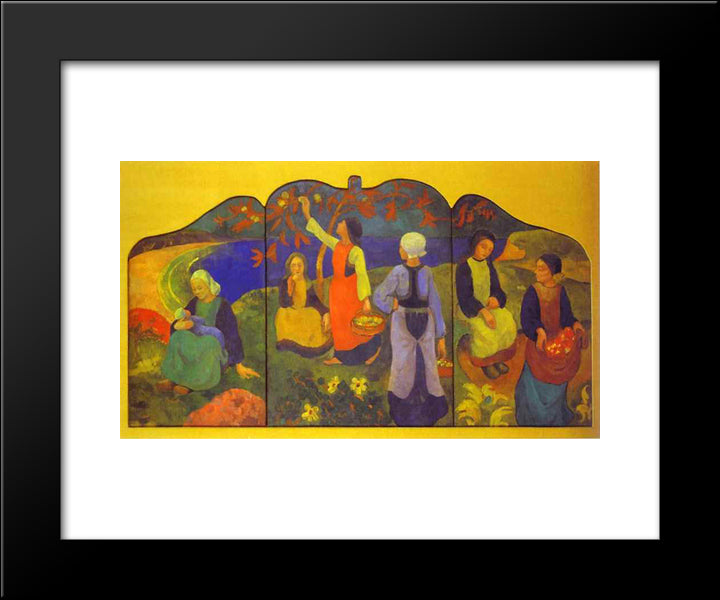 Apple Harvest 20x24 Black Modern Wood Framed Art Print Poster by Serusier, Paul