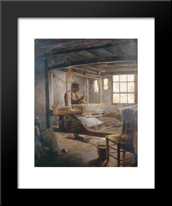 The Breton Weaver 20x24 Black Modern Wood Framed Art Print Poster by Serusier, Paul