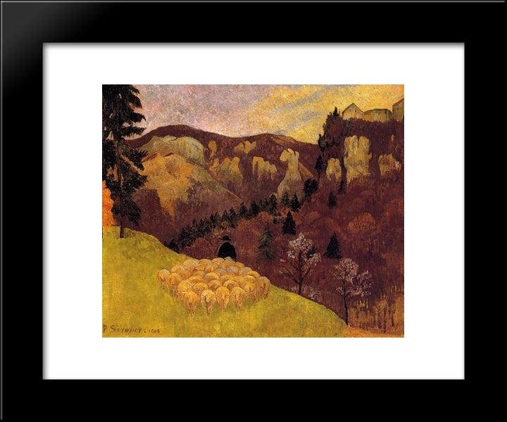 The Flock In The Black Forest 20x24 Black Modern Wood Framed Art Print Poster by Serusier, Paul