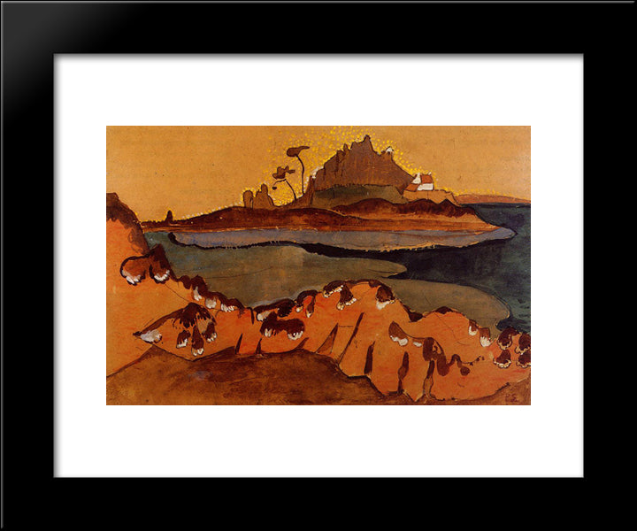 The Ile De La Douane, The Mouthe Of The Trieux River 20x24 Black Modern Wood Framed Art Print Poster by Serusier, Paul