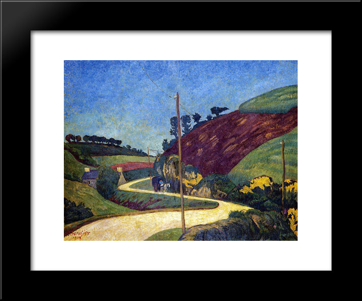 The Stagecoach Road In The Country With A Cart 20x24 Black Modern Wood Framed Art Print Poster by Serusier, Paul