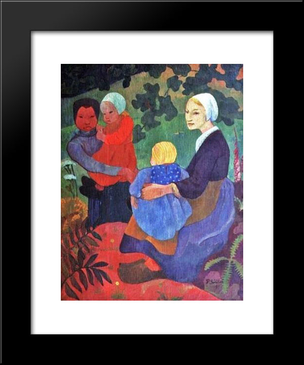 The Young Mothers 20x24 Black Modern Wood Framed Art Print Poster by Serusier, Paul