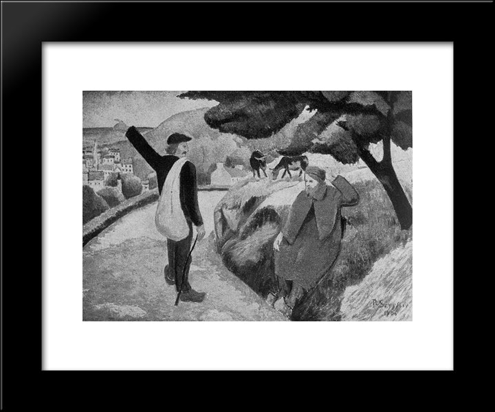 Tityrus Meliboea And The Departure Of Gauguin 20x24 Black Modern Wood Framed Art Print Poster by Serusier, Paul