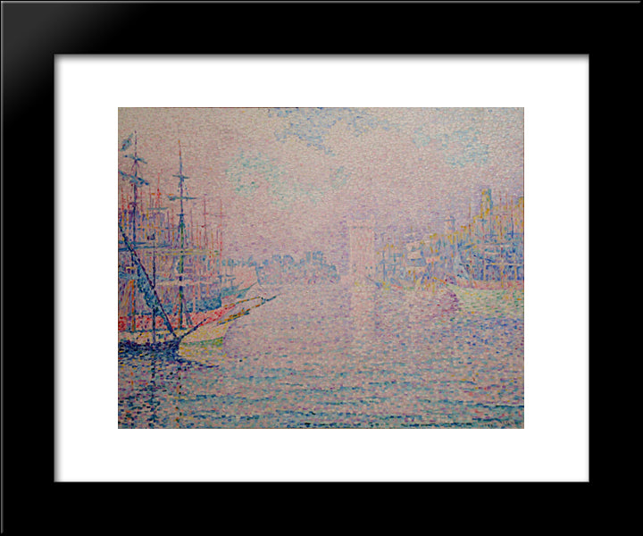 Marseille, An Old Port 20x24 Black Modern Wood Framed Art Print Poster by Signac, Paul