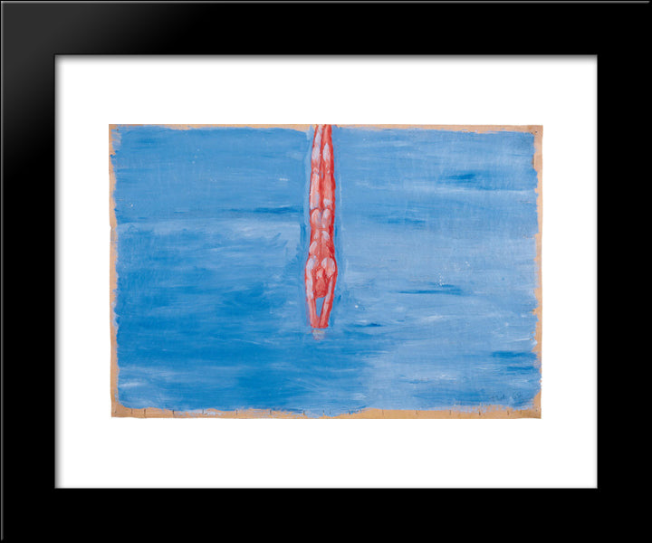 Untitled (Diver) 20x24 Black Modern Wood Framed Art Print Poster by Thek, Paul