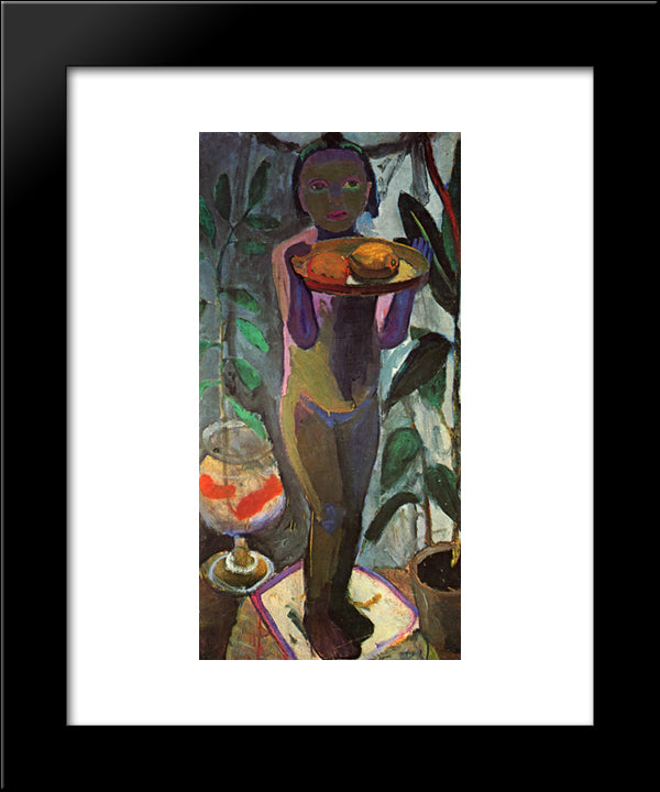 Children With Goldfish Bowl 20x24 Black Modern Wood Framed Art Print Poster by Modersohn Becker, Paula