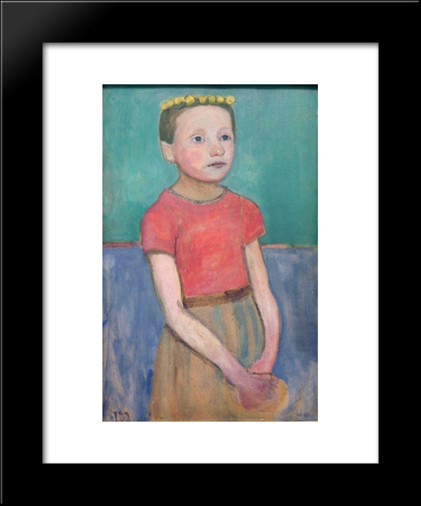 Portrait Of An Approximately 12-Year-Old Italian Girl 20x24 Black Modern Wood Framed Art Print Poster by Modersohn Becker, Paula