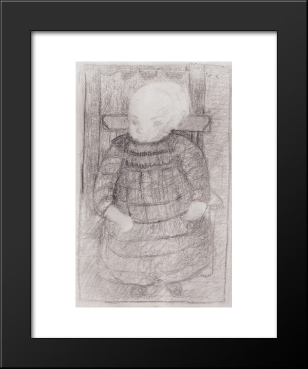 Seated Child In An Armchair 20x24 Black Modern Wood Framed Art Print Poster by Modersohn Becker, Paula