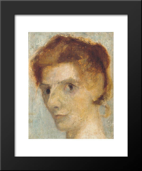 Self Portrait 20x24 Black Modern Wood Framed Art Print Poster by Modersohn Becker, Paula