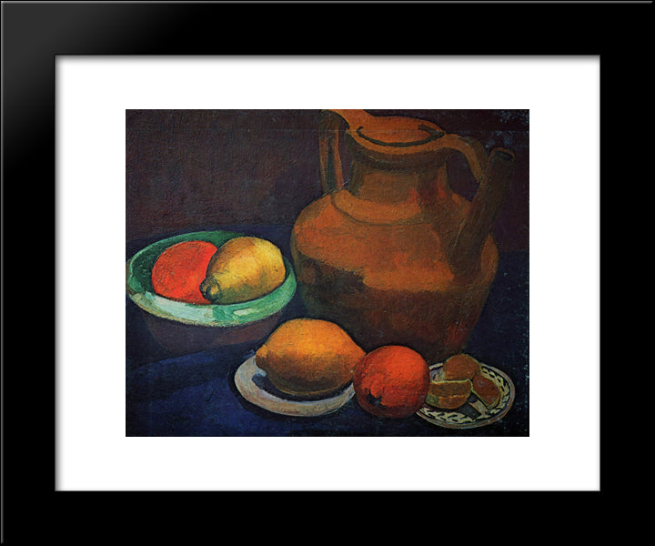 Still Life With Jug 20x24 Black Modern Wood Framed Art Print Poster by Modersohn Becker, Paula