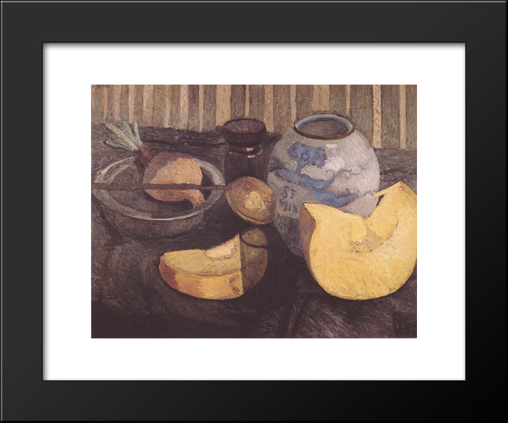 Still Life With Pumpkin 20x24 Black Modern Wood Framed Art Print Poster by Modersohn Becker, Paula