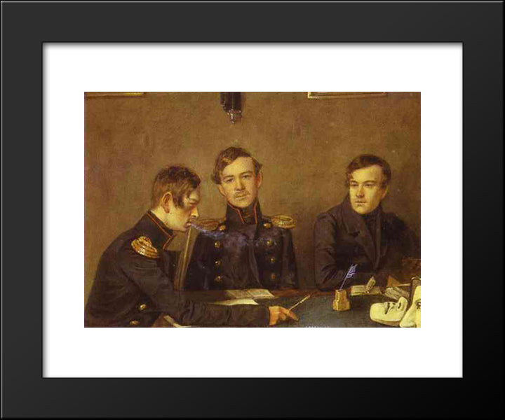 Andrey, Grigoriy And Alexander Druzhinin 20x24 Black Modern Wood Framed Art Print Poster by Fedotov, Pavel