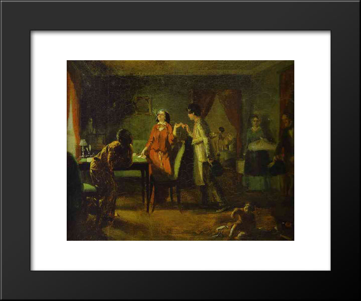 Fashionable Wife (Lioness) 20x24 Black Modern Wood Framed Art Print Poster by Fedotov, Pavel