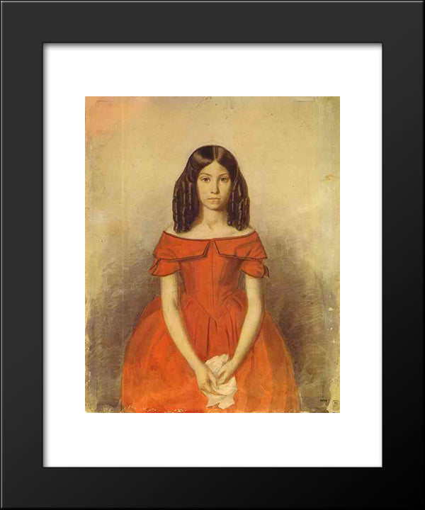 Portrait Of N. P. Zhdanovich As A Child 20x24 Black Modern Wood Framed Art Print Poster by Fedotov, Pavel