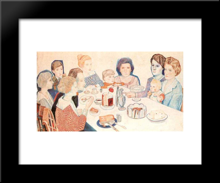 A Family Portrait 20x24 Black Modern Wood Framed Art Print Poster by Filonov, Pavel
