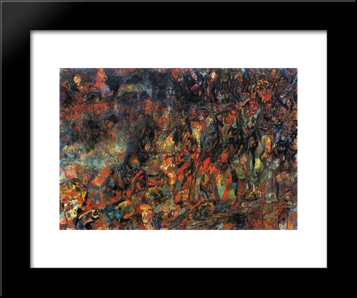 Bourgeois In A Carriage 20x24 Black Modern Wood Framed Art Print Poster by Filonov, Pavel