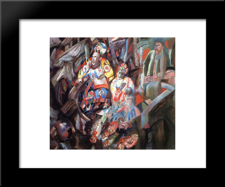 East And West 20x24 Black Modern Wood Framed Art Print Poster by Filonov, Pavel