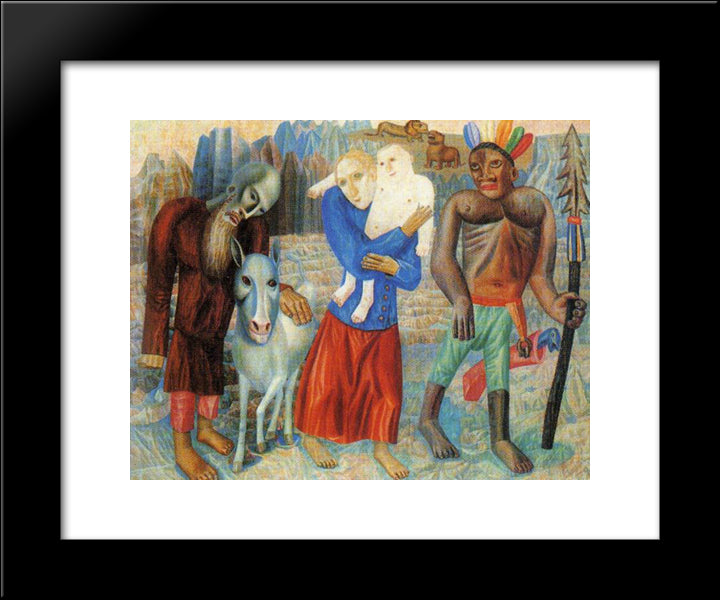 Flight To Egypt 20x24 Black Modern Wood Framed Art Print Poster by Filonov, Pavel