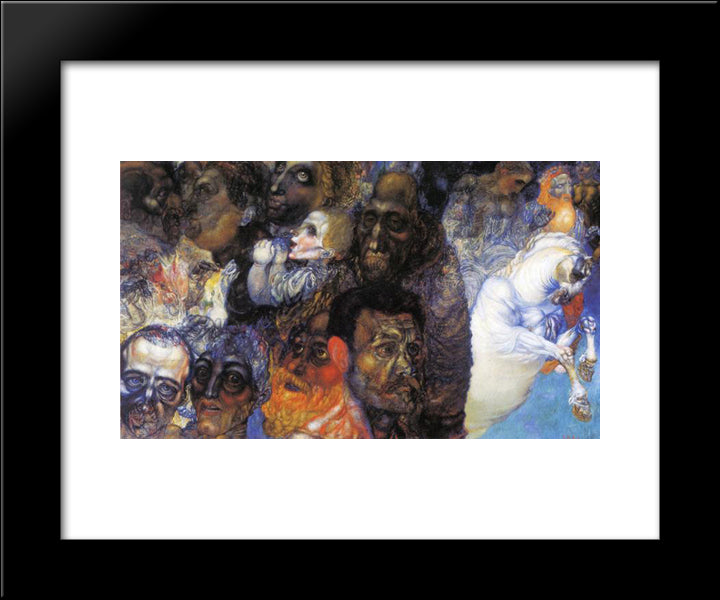 Heads 20x24 Black Modern Wood Framed Art Print Poster by Filonov, Pavel