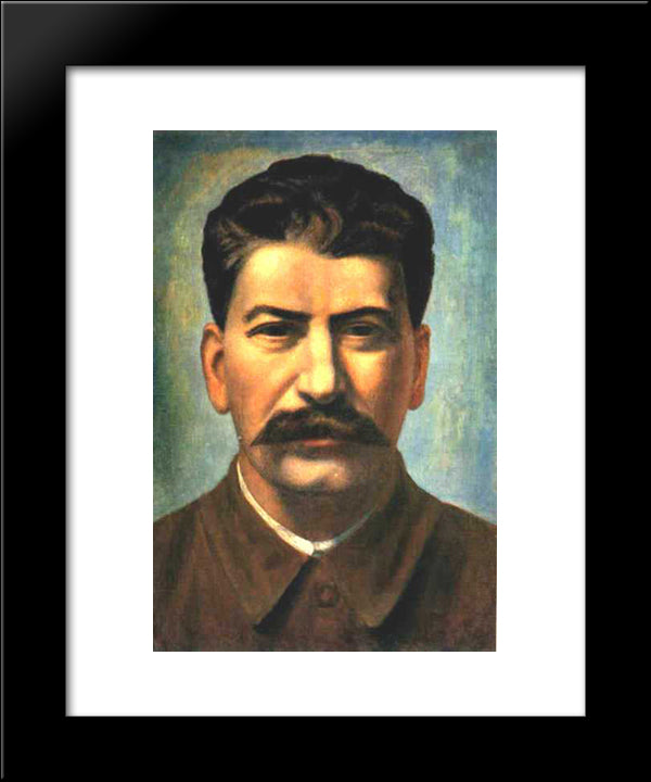 Portrait Of Joseph Stalin (Iosif Vissarionovich Dzhugashvili) 20x24 Black Modern Wood Framed Art Print Poster by Filonov, Pavel