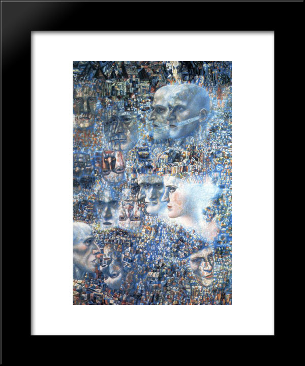 Shostakovich'S First Symphony 20x24 Black Modern Wood Framed Art Print Poster by Filonov, Pavel