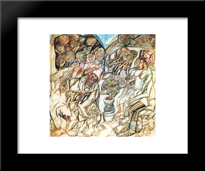 The Gardener 20x24 Black Modern Wood Framed Art Print Poster by Filonov, Pavel