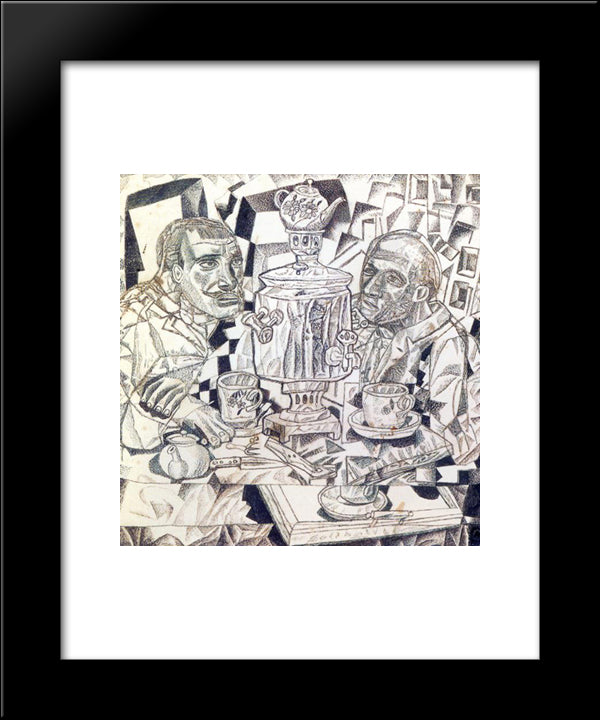 Yard Keepers (Dvorniki) 20x24 Black Modern Wood Framed Art Print Poster by Filonov, Pavel