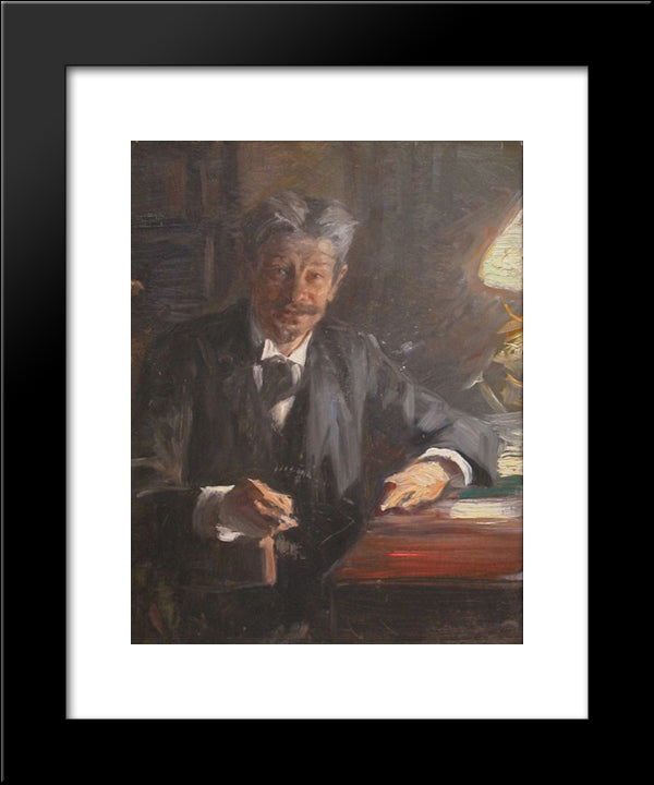 Sketch To Portrait Of Georg Brandes 20x24 Black Modern Wood Framed Art Print Poster by Kroyer, Peder Severin