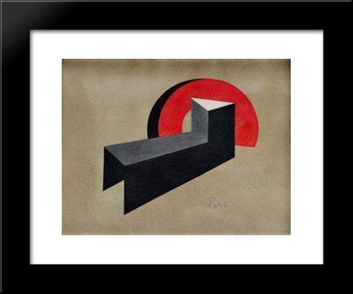 Constructivist Composition I 20x24 Black Modern Wood Framed Art Print Poster by Peri, Peter Laszlo